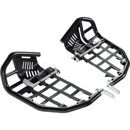 Nerf Bars Foot Pegs Compatible with All Years Honda 400EX 400X (Silvery Nerfs & Black Nets)