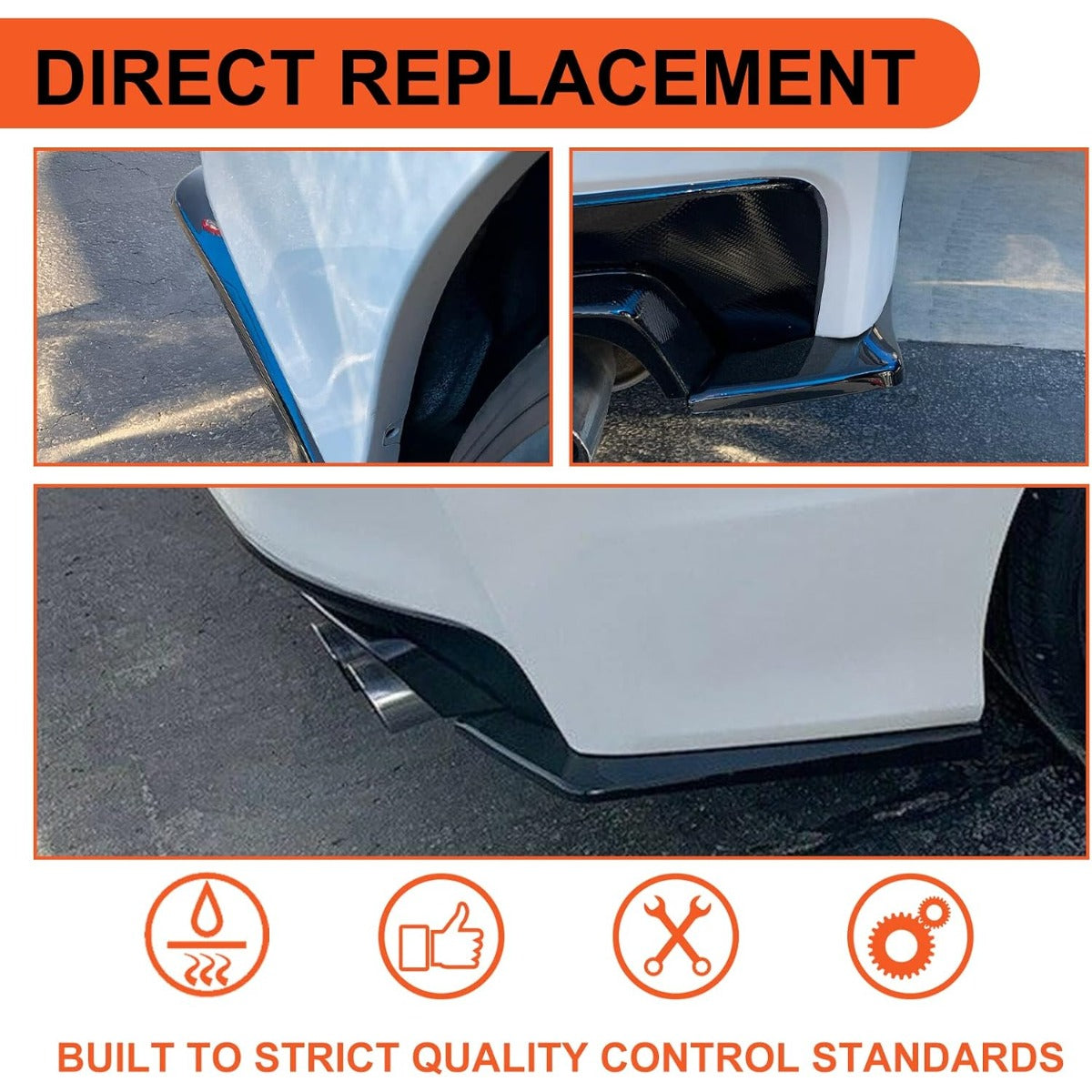 ECOTRIC Rear Bumper Valance Lip Spoiler Compatible with 2015-2021 Subaru WRX STI Rear Spat Bumper Valance