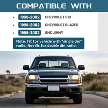 Dash Trim Bezel Cover Compatible with 1998-2004 Checy Chevrolet S10/ Blazer GMC Jimmy Paint ABS Plastic Grey Center Console Radio Dashboard Panel Instrument Replacement Lid(Fit Single Din Only)