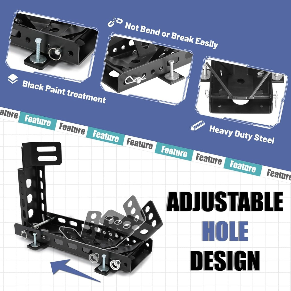 Motorcycle Wheel Chock Trailer 3000lb Capacity, Adjustable Motorcycle Front Tire Stand Chock for Trailer Truck Garage Fit for Most Crusier Sports Dirt Bikes Tire Size 14 Inches-22 Inches Wheels LYA-044