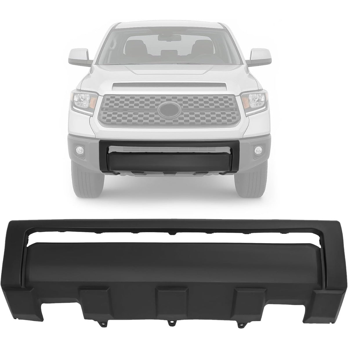KUAFU Front Bumper Cover Compatible with 2014-2021 Toyota Tundra Replacement for TO1000404 539110C050 PP Plastic Black