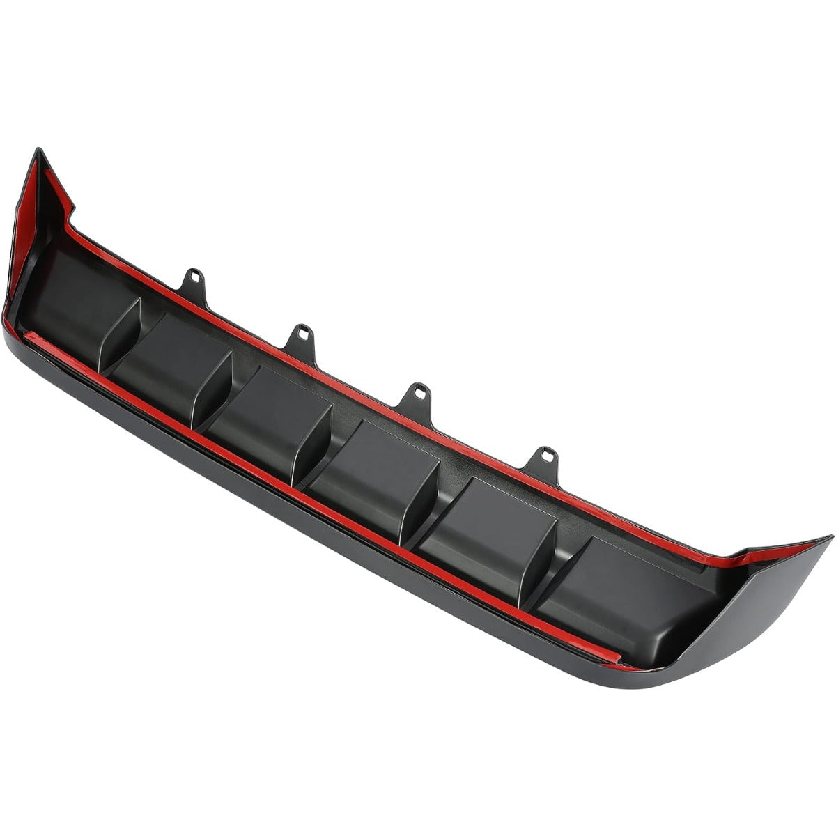 ALMULOO Rear Diffuser Compatible with 2018-2023 Toyota Camry SE XSE & 2018-2020 Camry Hybrid SE XSE, Shark Fin Style Rear Bumper Lip Splitter Valance Spoiler, Black Painted PP Plastic