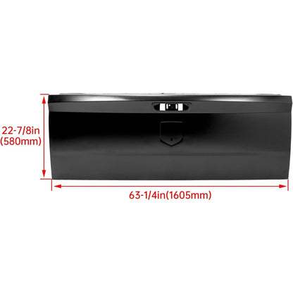 Rear Tailgate Shell Compatible with 2010-2022 Ram 1500 2500 3500 Replacement for CH1900129 Tail Gate Black Electrophoresis Steel LYAM-361S