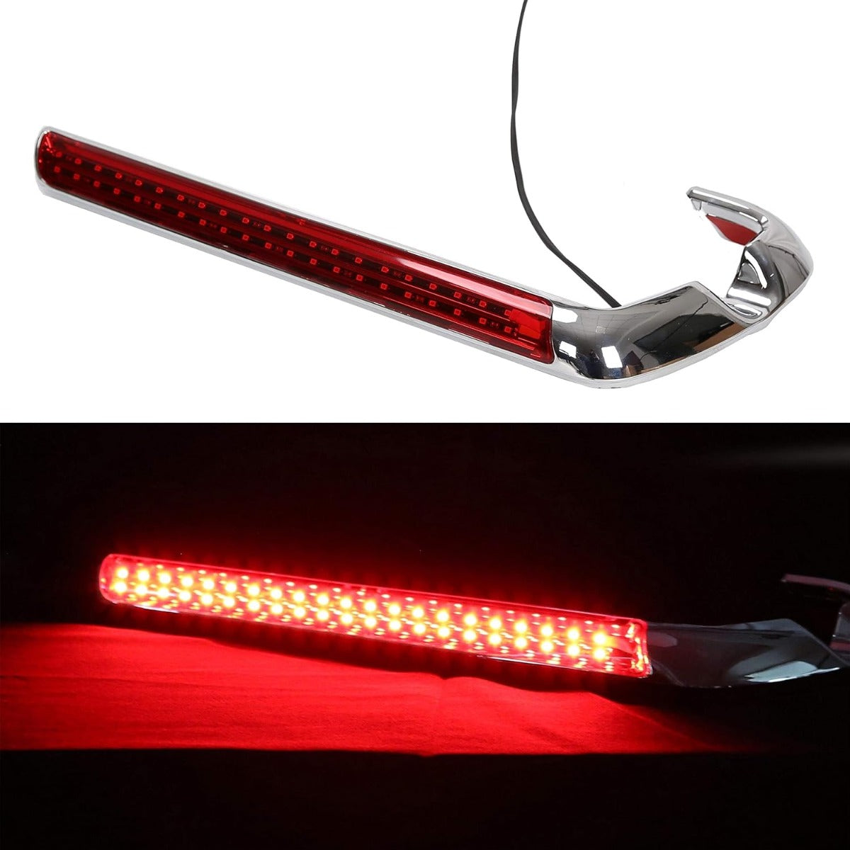 Kojem LED Side Marker Light Kit Compatible with 2014-2024 Harley Touring Road King Street Road Glide FLHR Replacement for P/N 69200722 69201599A Saddlebag Chrome Red