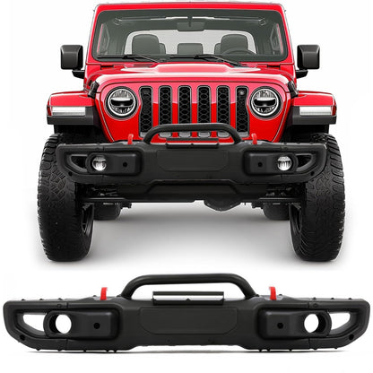 KUAFU Front Bumper Compatible with 2018-2025 Jeep Wrangler JL