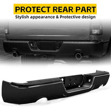 Rear Step Bumper Assembly Compatible with 2009-2022 Dodge RAM 1500 W/Dual & license lamp W/O Sensor Holes Replacement For CH1103123 Two Packages LYAM-364S-2A+LYAM-364S-2B