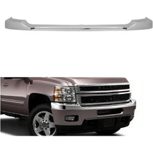 KUAFU Front Bumper Cover Upper Trim Cap Compatible with 2011-2014 Chevy Chevrolet Silverado 2500 3500 HD GM1014106, 25883355 ABS Plastic Chrome Replacement Only 3PCS-Silvery