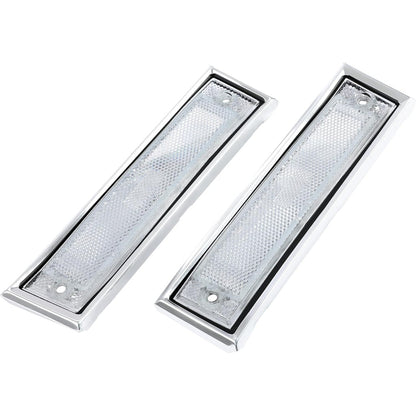 KUAFU Front Fender Side Marker Light Compatible with 1981-1991 Chevy/GMC C/K Series/Suburban/Blazer/Jimmy Replace for GM2551107 GM2550115 915558 915557 18120166 18120066 Bumper Side Lamp Clear Lens