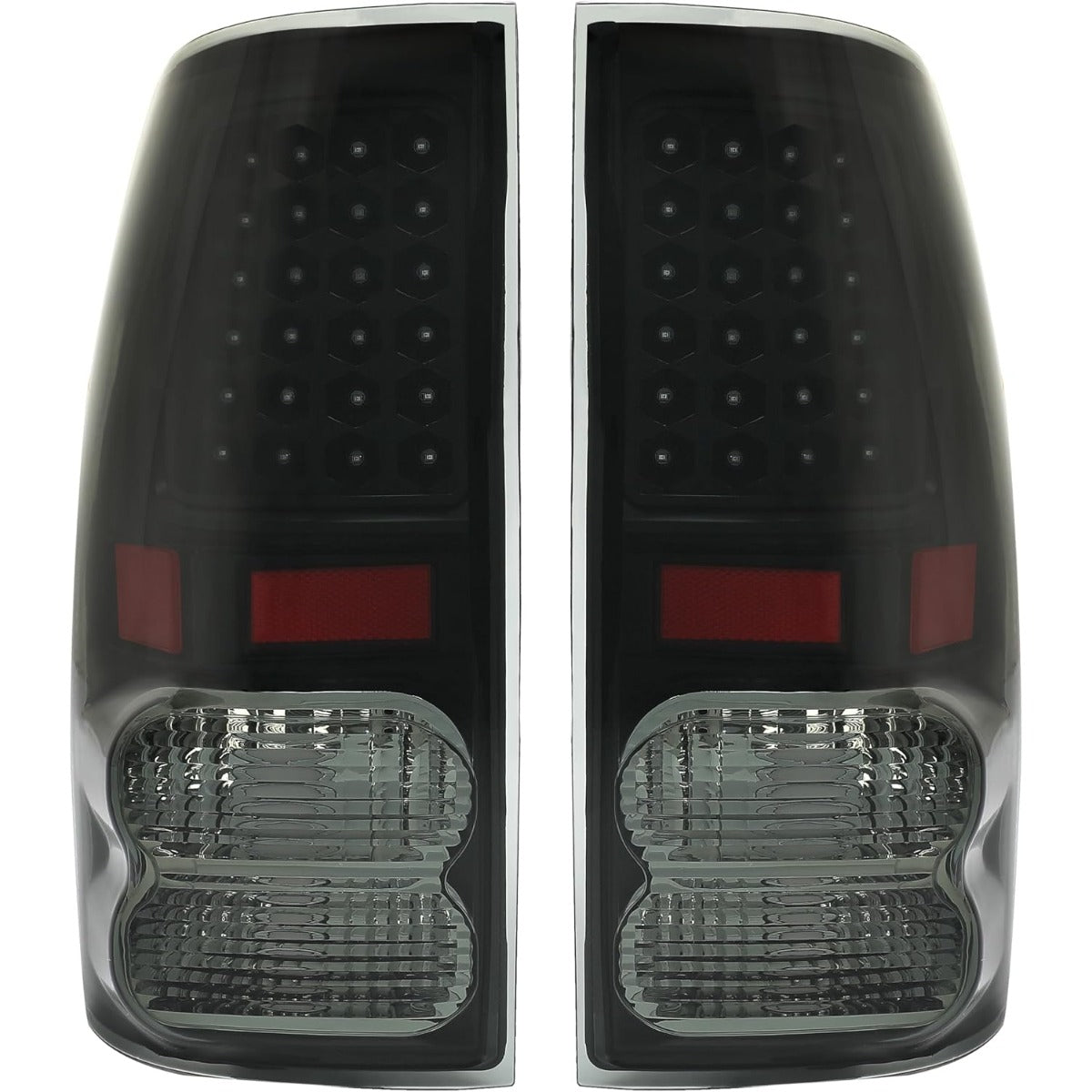 HECASA Tail Lights Compatible with 2007-2013 Toyota Tundra Pickup Truck LED Rear Brake Tail Lamps Assembly Driver and Passenger Side (Smoke Lens Black Housing)