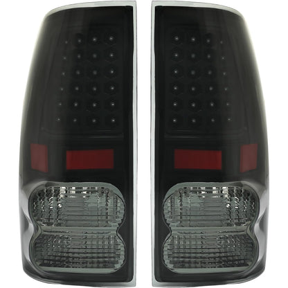 HECASA Tail Lights Compatible with 2007-2013 Toyota Tundra Pickup Truck LED Rear Brake Tail Lamps Assembly Driver and Passenger Side (Smoke Lens Black Housing)
