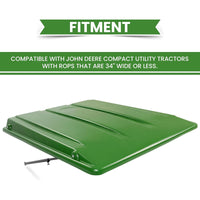Load image into Gallery viewer, Kojem Green Tractor Canopy Compatible with John Deere Compact Utility Tractors with rops 34&quot; Wide or Less. Fit 1 1/2&quot; x 3&quot;, 2&quot; x 2&quot; or 2&quot; x 3&quot; ROPS Sun Shade Canopy with Bracket 35&quot; W x 40&quot; L
