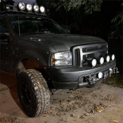 Front Grille Compatible with 2005-2007 Ford F250 F350 F450 F550 Super Duty Excursion Upper Bumper Hood Grill Painted Black Replacement for FO1200457 5C3Z8200BAA