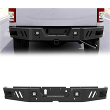 ALMULOO Rear Bumper Set of 3 pieces. Compatible with 2010-2024 Dodge Ram 2500 and 3500 models equipped with 2 x 18W LED lights