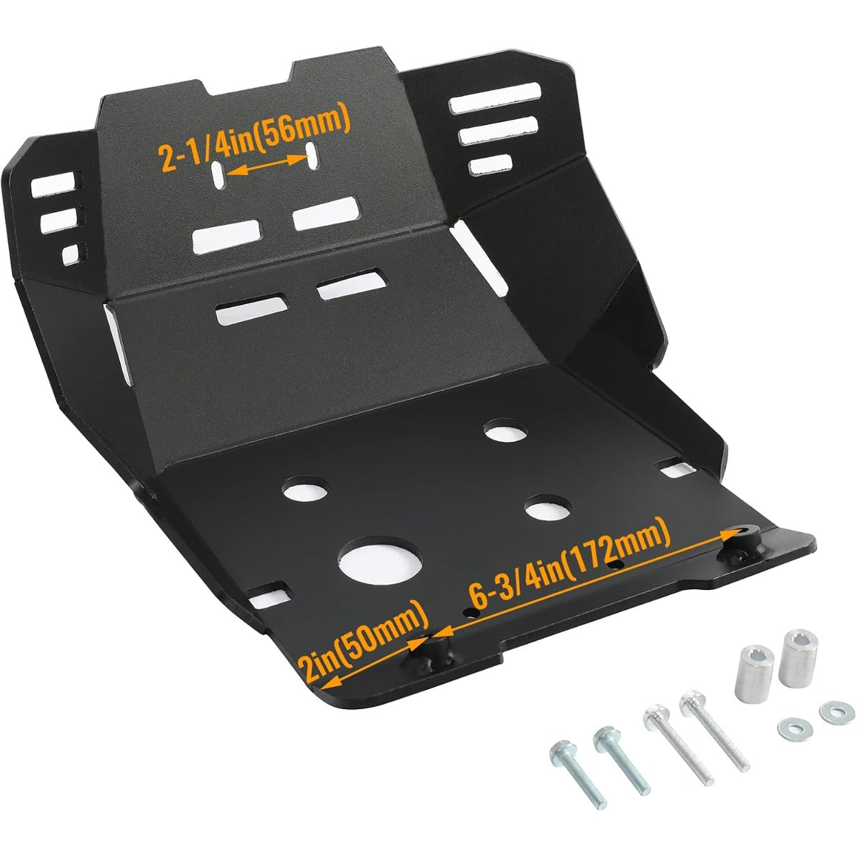 Black Motorcycle Skid Plate Compatible with 2021-2024 Honda CRF300L CRF 300L Engine Bash Bottom Guard Aluminum Protector 2022 2023