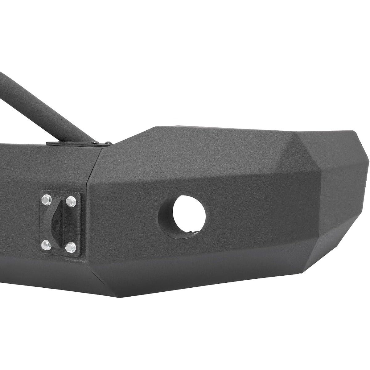ALMULOO Front Bumper Assembly Compatible with 2003 2004 2005 2006 GMC Sierra 1500 W/Winch Plate, Light Holes, D-Ring Holes&Bull Bar Steel Powder Coated 2 Packages