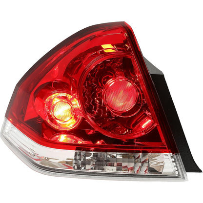 KUAFU Tail Light Left w/Bulb Compatible with 2006-2013 Chevrolet Impala 2014-2016 Chevrolet Impala Limited Tail Lamp Replacement for 25971597 GM2800193 Plastic Red Lens