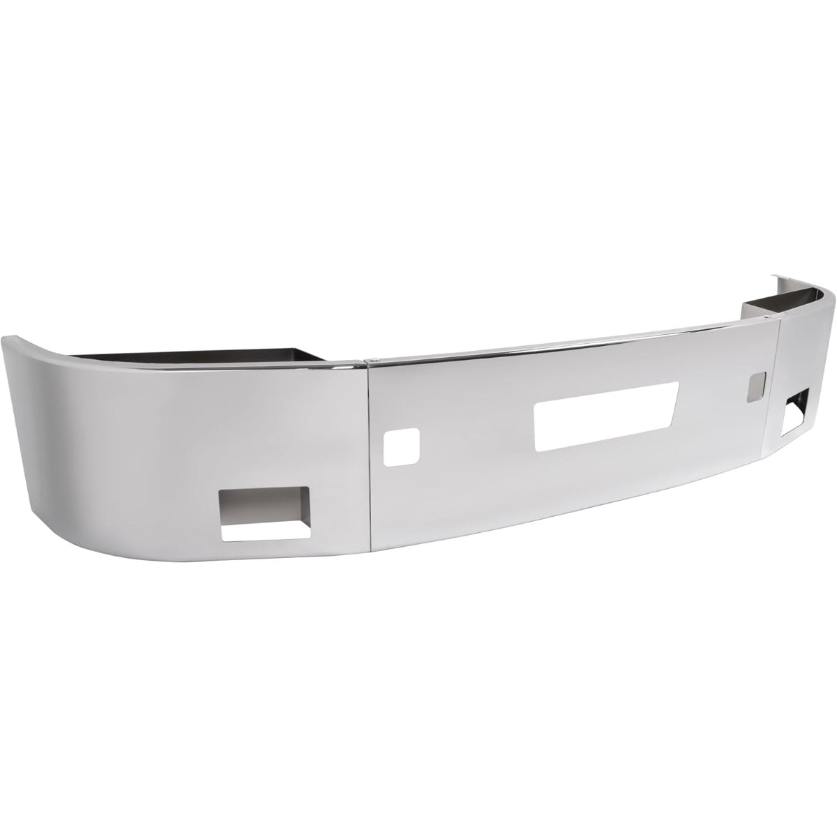 ALMULOO Front Bumper 3Pcs Comaptible with 2006-Up Peterbilt 386 Steel Chrome Silvery