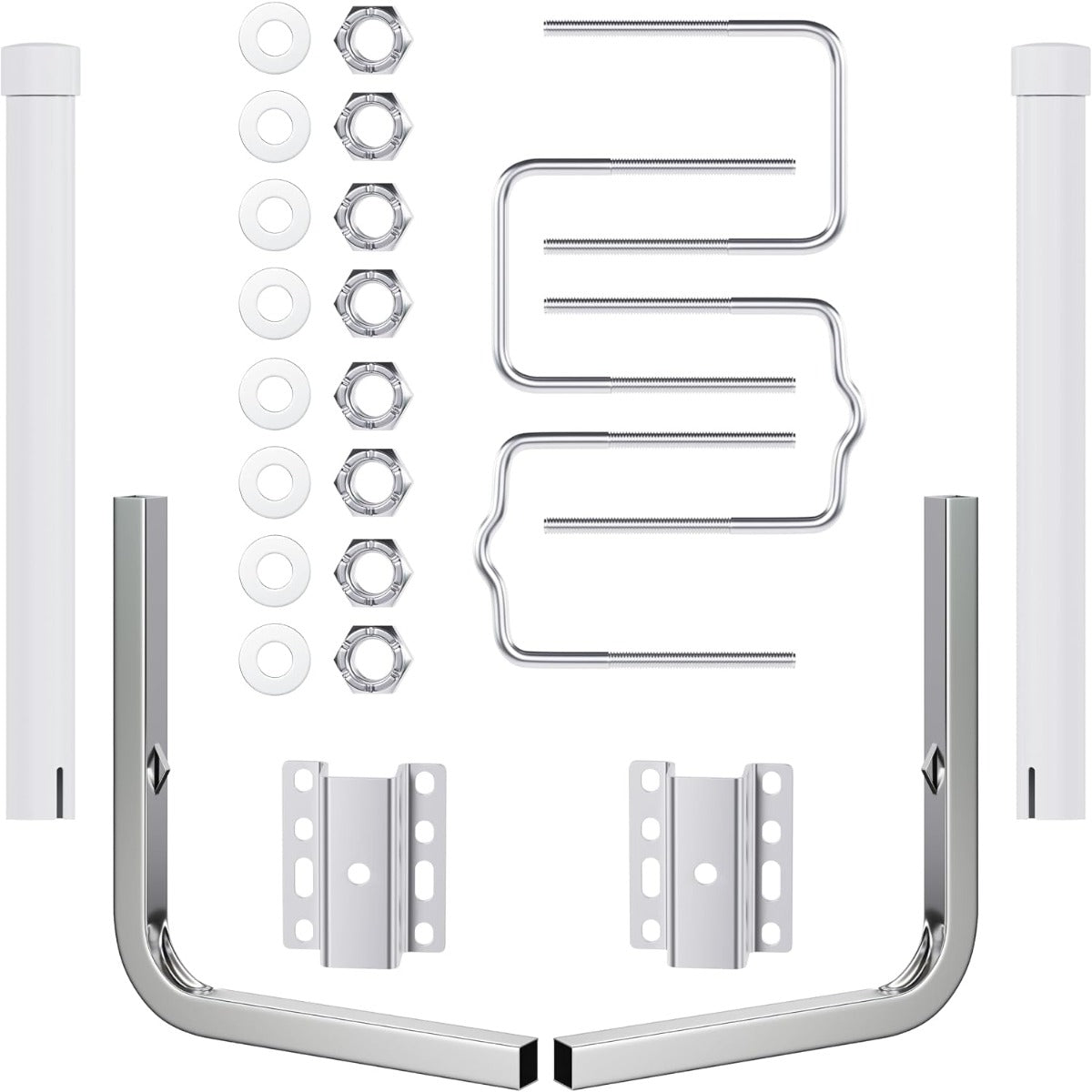 KUAFU 40-60In Adjustable Boat Trailer Guide Poles with PVC Pipes for Ski Boat Fishing Boat or Sailboat Trailer Compatible with Frames up to 3" w x 4-1/4" H