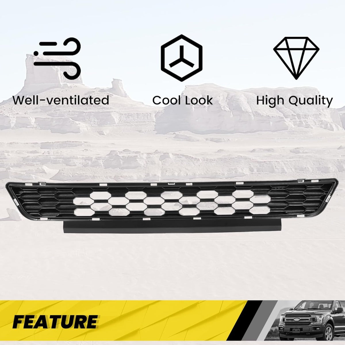 Lower Radiator Front Grille Grill Compatible with 2015-2017 Ford Mustang Replacement for FR3Z-17K945-BA FO1036168 Black