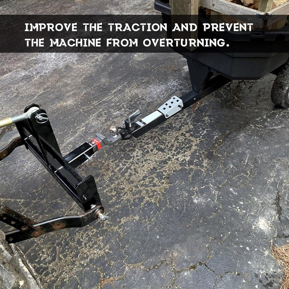3 Point Trailer Hitch with 2 Inches Receiver Compatible with Category 1 Tractors Receiver Brackets Tractor Drawbar Suitcase Weight Bracket Black