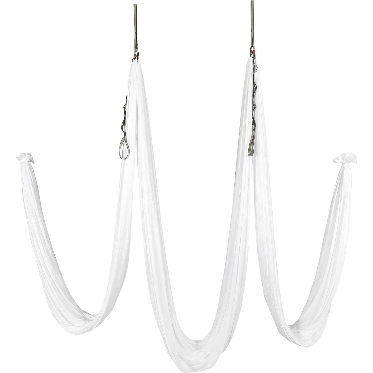 Kojem Aerial Silk Fabric Yoga Swing Kit For Fitness Yoga Inversions Flexibility Core Strength Dance White Nylon Fabric 6.6/13.1 Yards