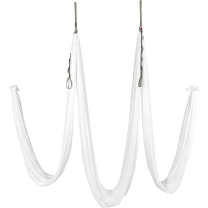 Kojem Aerial Silk Fabric Yoga Swing Kit For Fitness Yoga Inversions Flexibility Core Strength Dance White Nylon Fabric 6.6/13.1 Yards
