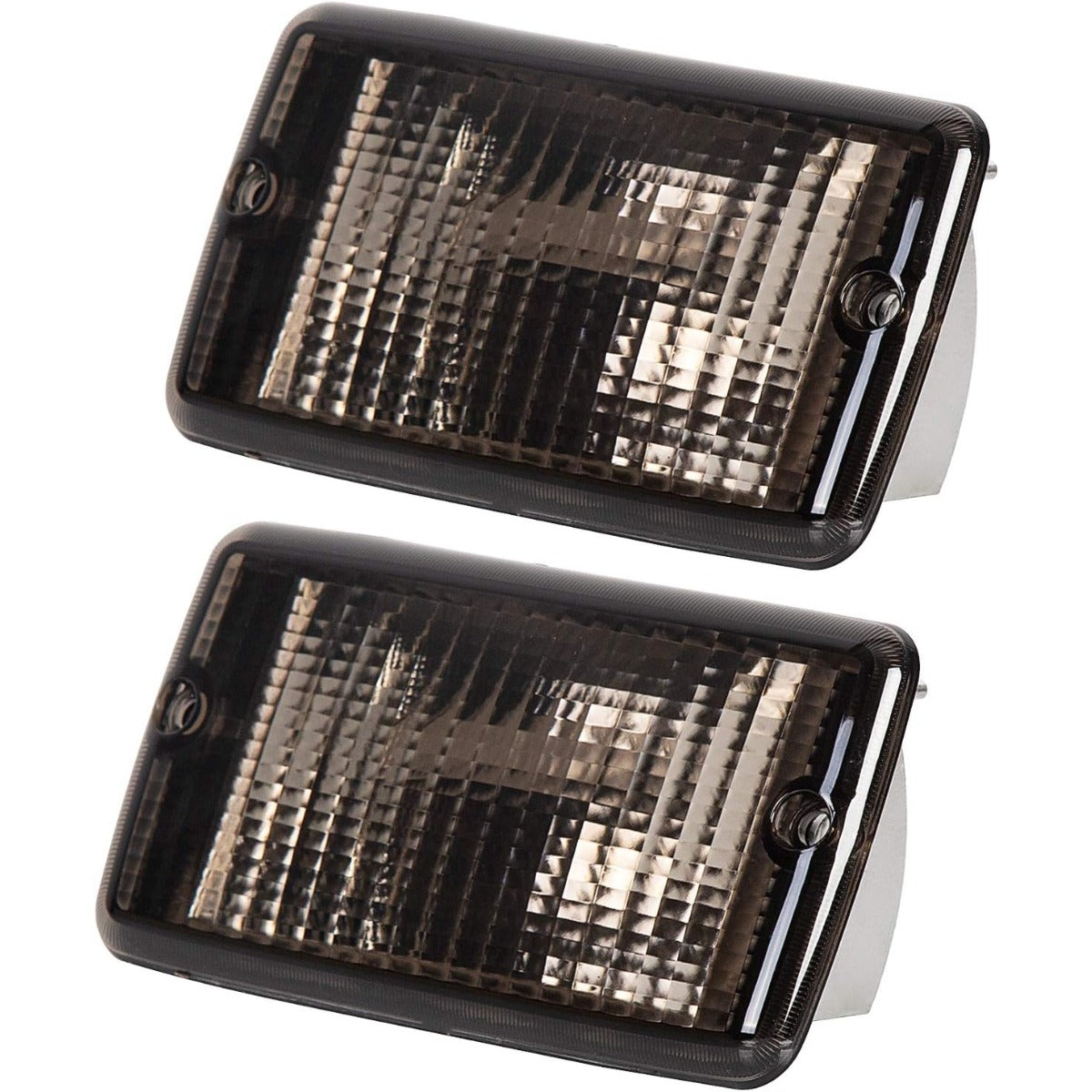 HECASA Bumper Signal & Side Marker Lights Compatible with 1997-2006 Jeep Wrangler TJ Chassis Only Parking Stop Lamp Smoke Lens Replacement for 55155629AC 55155628AC 4Pcs