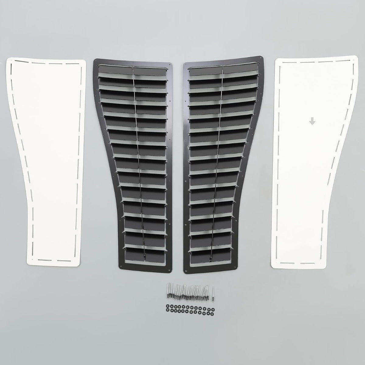 Steel Hood Louver Inserts Hood Scoop Compatible with 1985-1990 Chevy Chevrolet Camaro Z28 IROC-Z IROC Vented Heat Extractor Steel Black Powder Coated