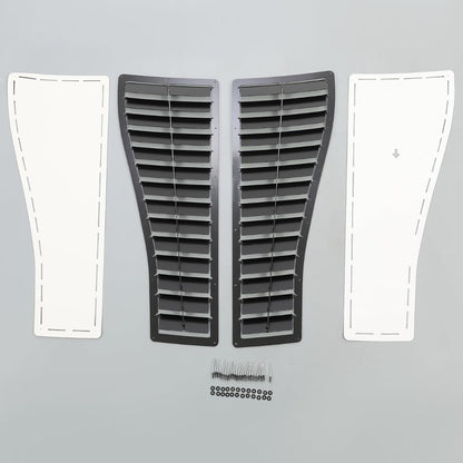 Steel Hood Louver Inserts Hood Scoop Compatible with 1985-1990 Chevy Chevrolet Camaro Z28 IROC-Z IROC Vented Heat Extractor Steel Black Powder Coated