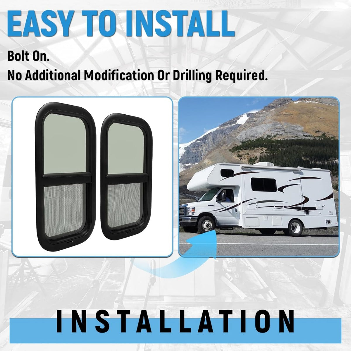 RV Window 12 Inches W x 22 Inches H for Trailer Cargo Camper Vertical Sliding Replacement with Trim Kit 2pcs LYAP-914-2