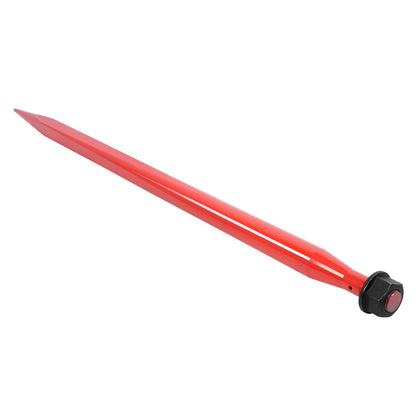 47 Inches Hay Bale Spear Compatible with Kubota Bobcat Buckets Tractors Loaders, Square Bale Quick Attach Hay Spike Forks Steel Powder Coated 1PCS -Red