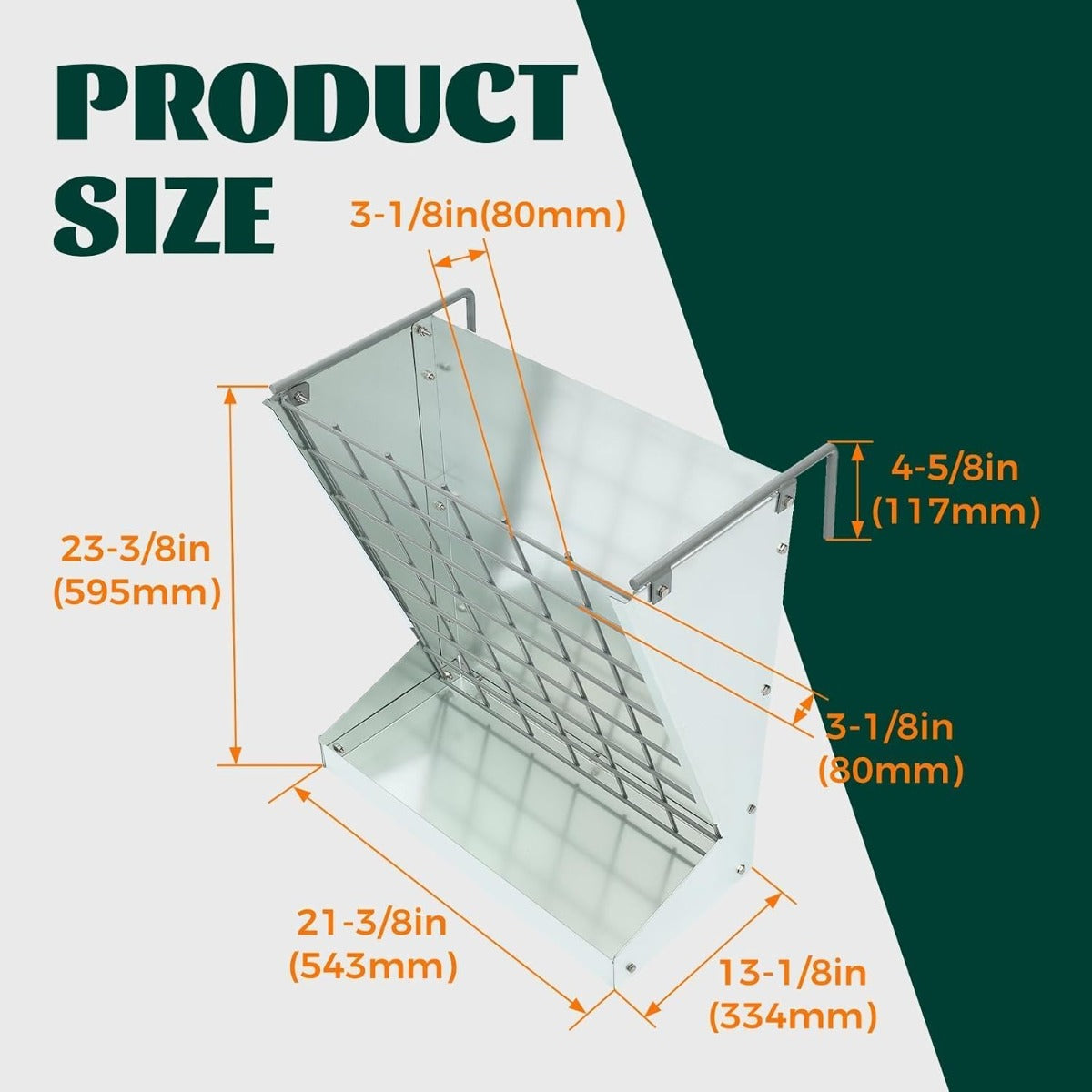 KUAFU Hay Feeder 2 in 1 Hay Rack Wall Mount Goat Feeders,Heavy Duty