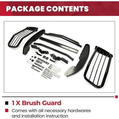 Brush Guard Compatible with 2007-2014 Chevy Chevrolet Suburban Tahoe Avalanche 1500 (New Body Style) Grille Grille Guard Front Bumper Protector Steel Powder Coated Black