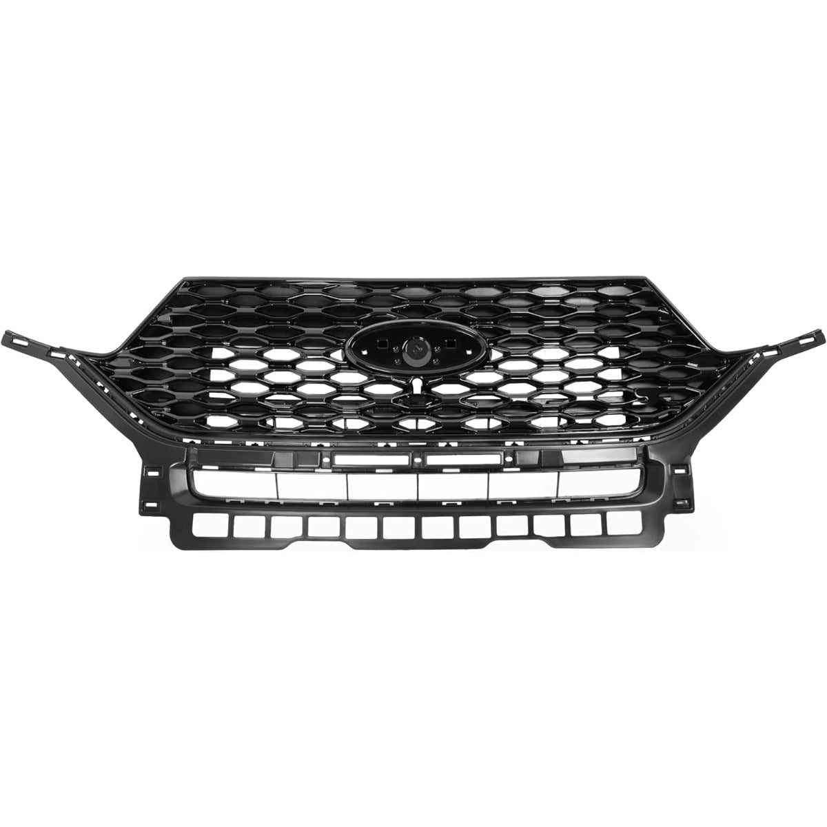 Front Grill Compatible with 2020-2024 Ford Explorer Replacement for LB5Z8200GC FO1200659 Front Bumper Painted Grille Gloss Black Plastic(ABS)