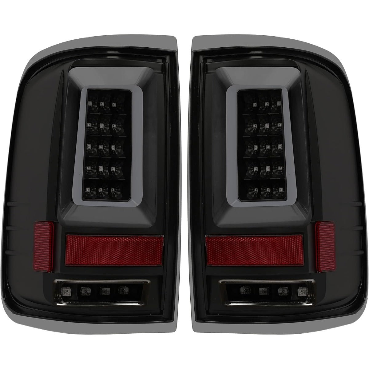 KUAFU Tail Lights Pair Compatible with 2004-2008 Ford F150 Pickup LED Tube Bar Rear Taillights Tail Rear Lamp Brake Signal Black Housing & Smoke Lens Replacement for 5L3Z13405CA 5L3Z13404CA
