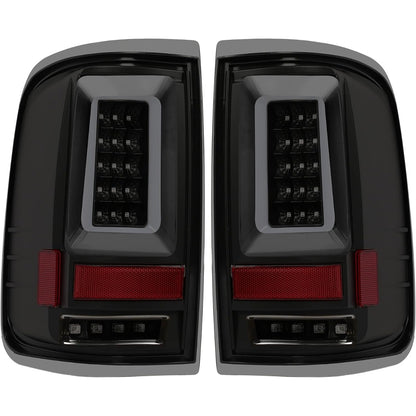 KUAFU Tail Lights Pair Compatible with 2004-2008 Ford F150 Pickup LED Tube Bar Rear Taillights Tail Rear Lamp Brake Signal Black Housing & Smoke Lens Replacement for 5L3Z13405CA 5L3Z13404CA