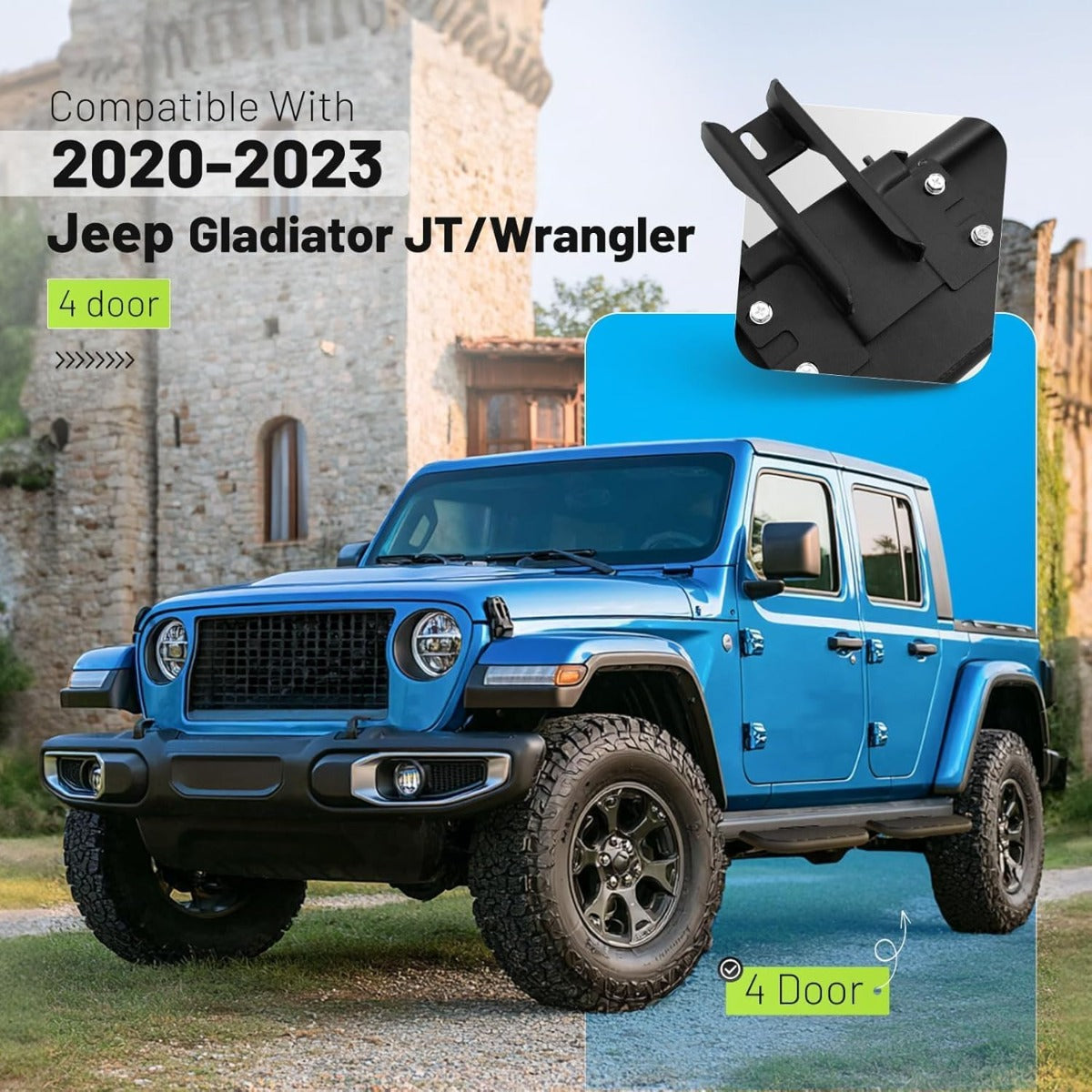 Steps Compatible with 2020-2023 Jeep Gladiator JT Wrangler 4 Door