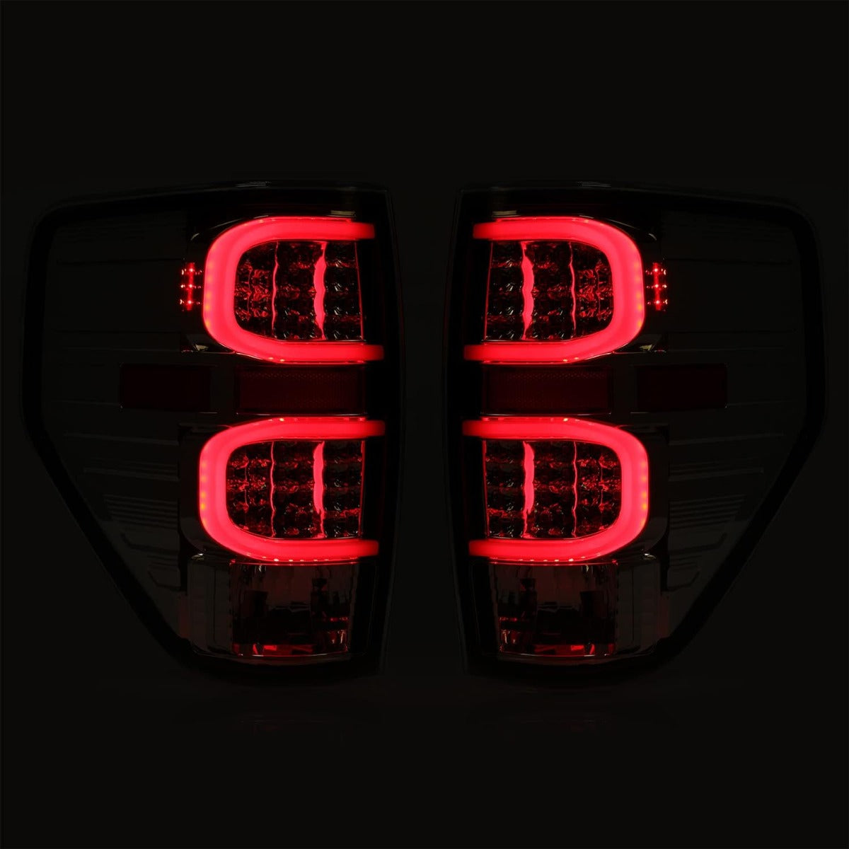 HECASA LED Rear Tail Light Compatible with 2009-2014 Ford F150 LED Tube Bar LH&RH Clear Lens lamp Plastic Running/Brake/Reverse Light Turn Signal Replacement for FO2818143