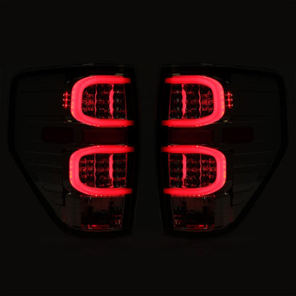 HECASA LED Rear Tail Light Compatible with 2009-2014 Ford F150 LED Tube Bar LH&RH Clear Lens lamp Plastic Running/Brake/Reverse Light Turn Signal Replacement for FO2818143
