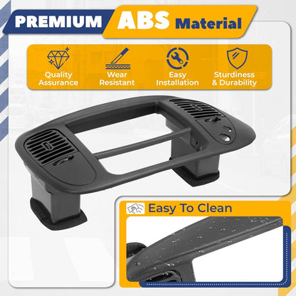 Center Dash Radio A/C Air Vent Cover Compatible with 1997-2003 Ford F150 Expedition Painted Dashboard Bezel Climate Panel Trim ABS Plastic (Matte Black)