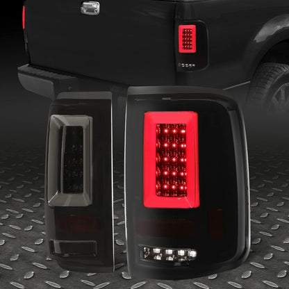 KUAFU Tail Lights Pair Compatible with 2004-2008 Ford F150 Pickup LED Tube Bar Rear Taillights Tail Rear Lamp Brake Signal Black Housing & Smoke Lens Replacement for 5L3Z13405CA 5L3Z13404CA