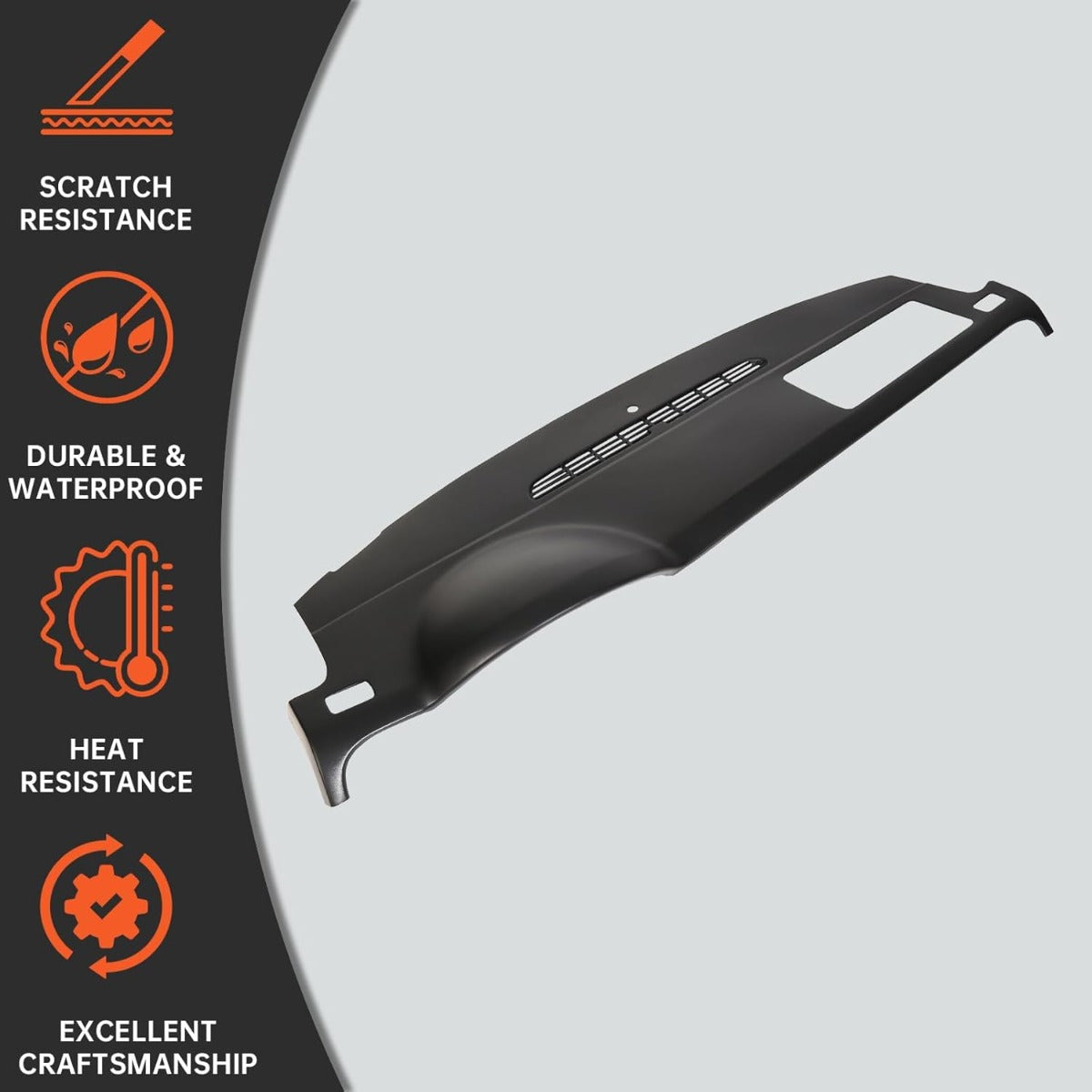 Dash Board Cover Cap Compatible with 2007-2014 Chevy Tahoe Suburban Silverado Avalanche GMC Yukon Sierra 1500 2500 HD 3500 HD Molded Dash Panel Overlay Without Dash Speaker Black Plastic LYAP-298-2-XB