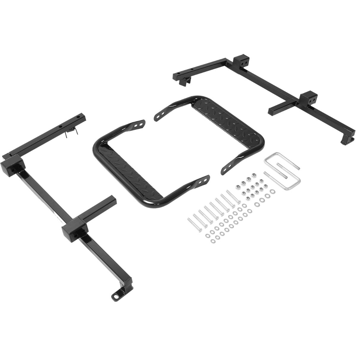 Wutist Heavy Duty Nerf Bar Running Board Kit Compatible with 2008-Present EZGO RXV Electric & Gas Golf Cart Driver & Passenger Side Steps Steel Powder Coated Black (2 Sets)