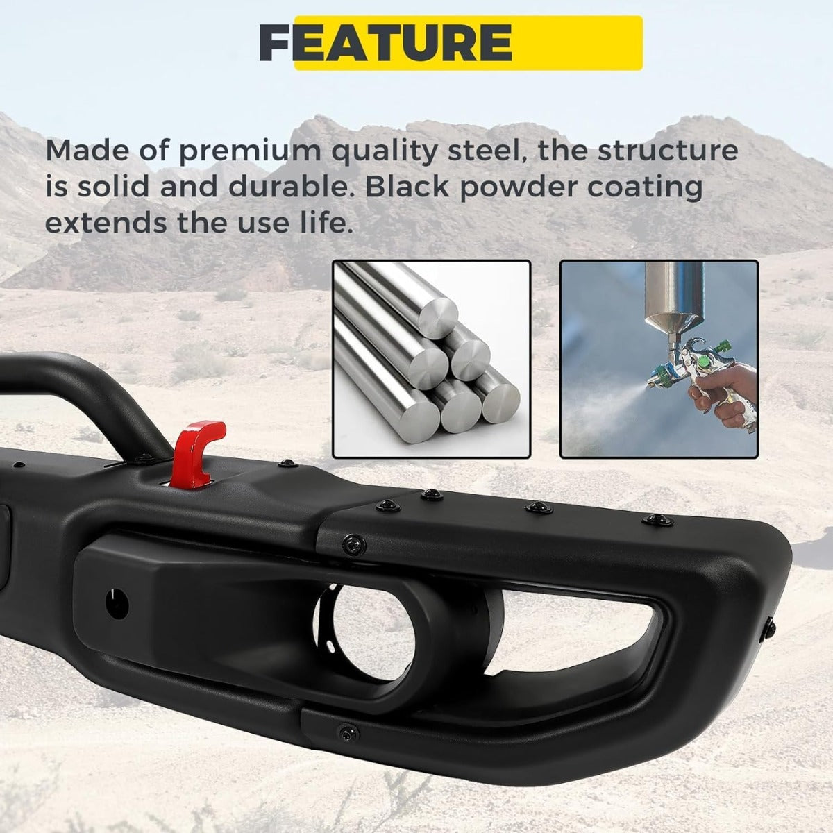 KUAFU Front Bumper Compatible with 07-18 Wrangler JK Rubicon