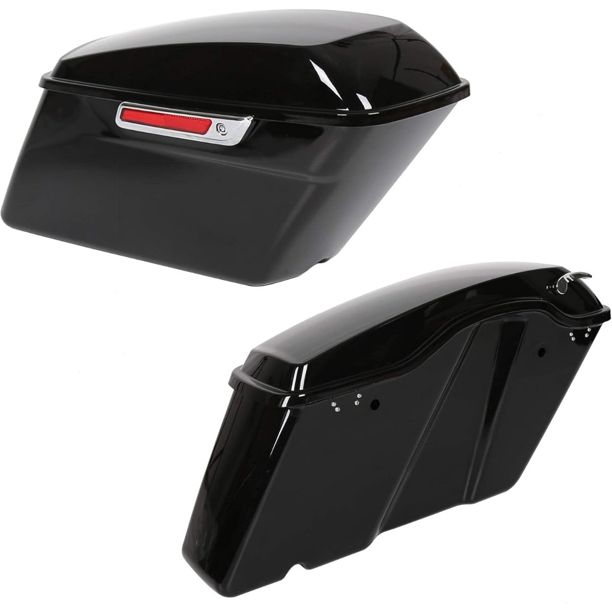 Hard Saddlebags Saddle Bags W/Latch Kit for 2014-UP Harley Davidson Touring Models Road King Street Glide Ultra Electra Glide FLT FLHT FLTRX FLHR