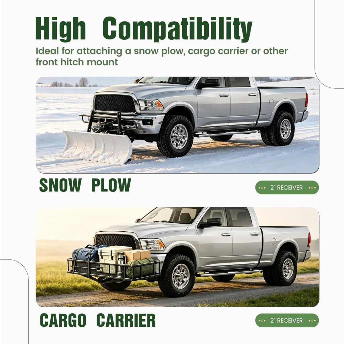 ALMULOO 2" Receiver Trailer Hitch Compatible with 10-18 Ram 2500/3500/4500