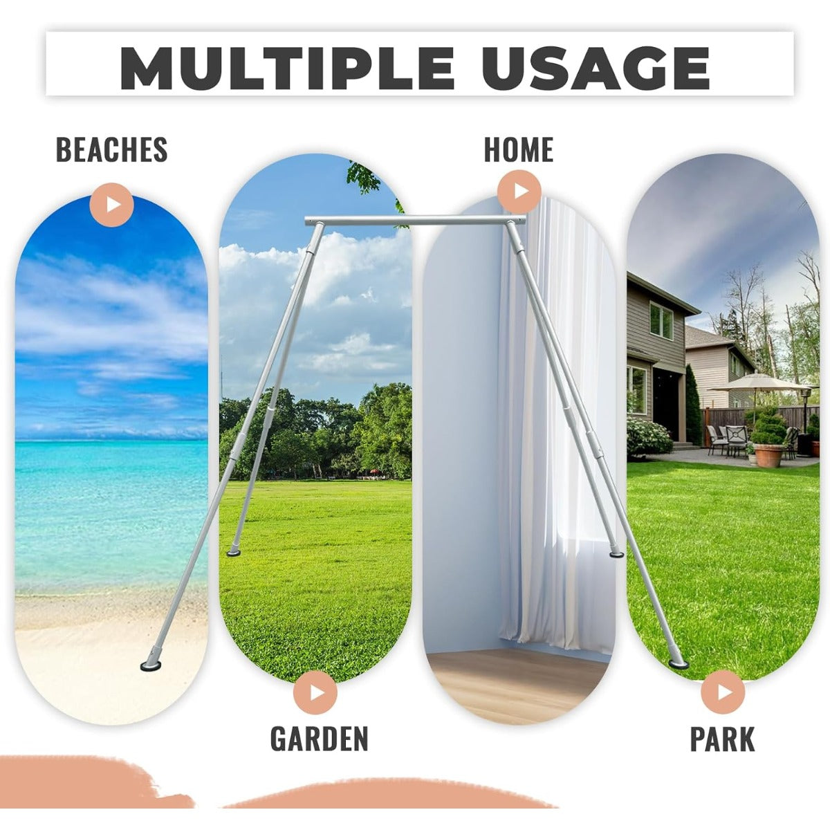 ECOTRIC 8.1FT Aerial Yoga Swing Stand Steel Frame Triangle Structure for | Indoor Outdoor Use, 550lbs Capacity