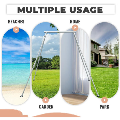 ECOTRIC 8.1FT Aerial Yoga Swing Stand Steel Frame Triangle Structure for | Indoor Outdoor Use, 550lbs Capacity