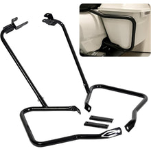 ECOTRIC Saddlebag Bracket Guard Bars Compatible with 2014-2024 Harley Davidson Touring Street Road Glide FLH Saddle Bags Guard Mount Black