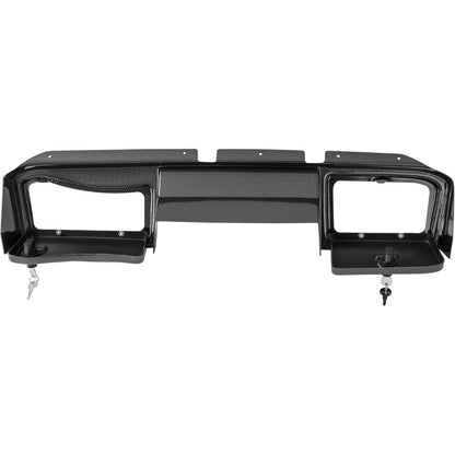 Dashboard Cover W/Locking Doors Compatible With 2008-2014 EZGO RXV Gas/Electric Models, Carbon Fiber Style Print Front Dash Cover (Not For 2015-Up 2nd Gen)